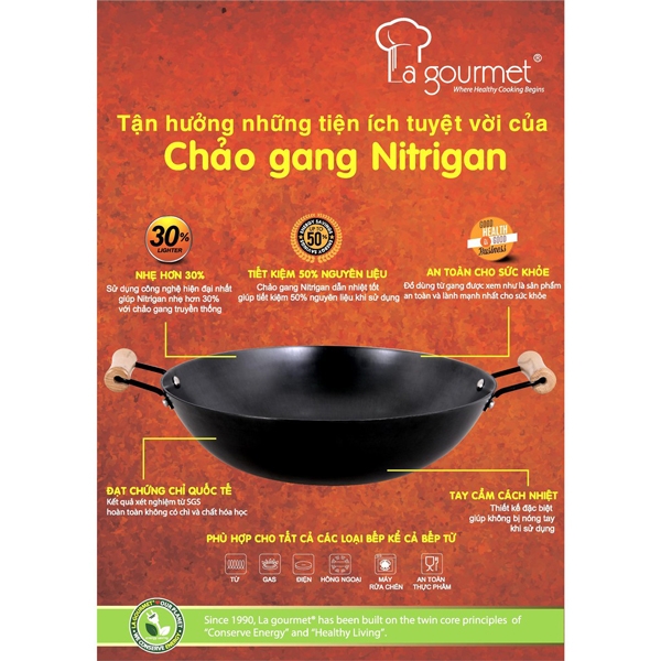 [HCM] Chảo gang La Gourmet Nitrigan 32cm - 347688