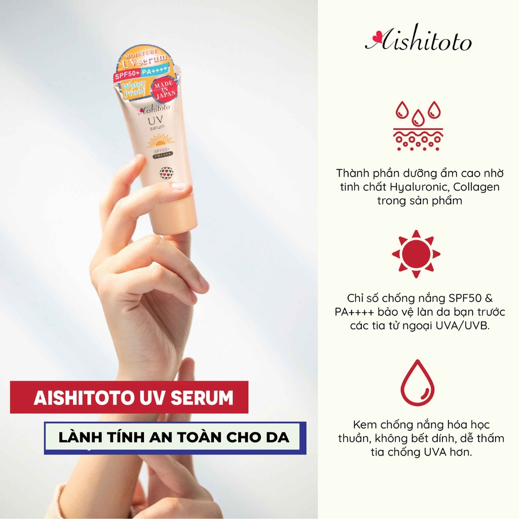 Serum chống nắng dưỡng da Serum Sunblock Aishitoto UV 30g