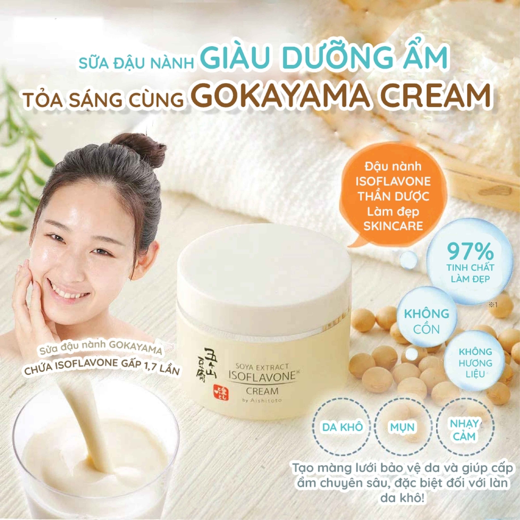 Kem dưỡng da chiết xuất đậu nành Gokayama Soya Extract Cream 30g