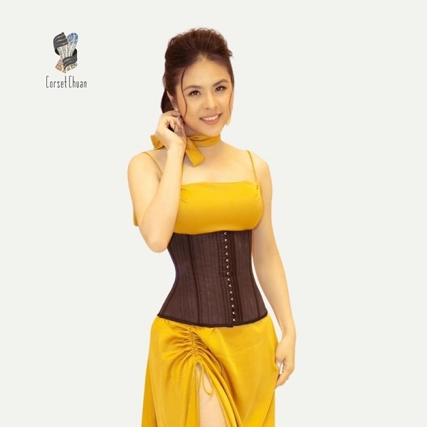 [HCM] Đai nịt bụng giảm mỡ định hình eo thon Latex Corset Chuẩn Châu Âu lưới màu đen phiên bản không viền chữ