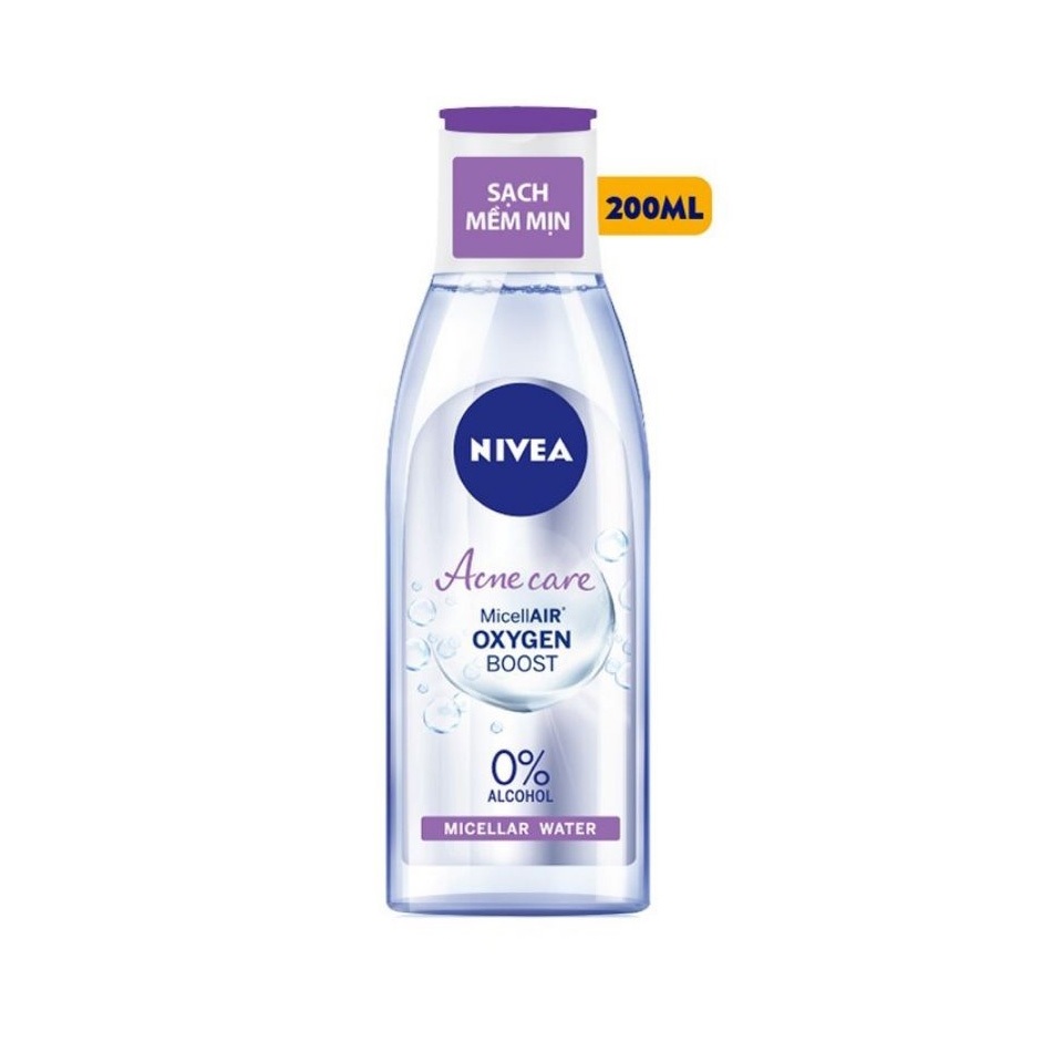 [HCM] Nước tẩy trang Nivea sạch sâu ngăn ngừa mụn Acne Clear Micellair Oxygen Boost Micellar Water 200ml