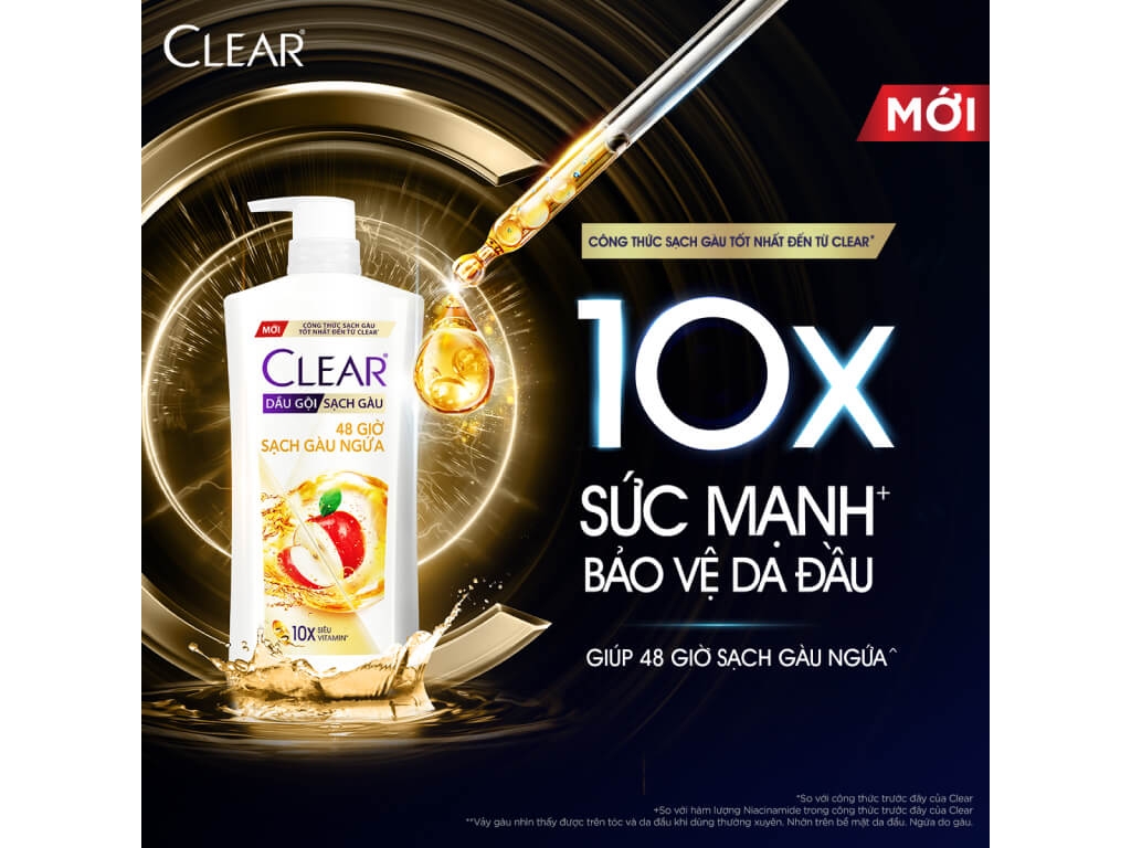 Dầu gội Clear 48 giờ sạch gàu ngứa 880g
