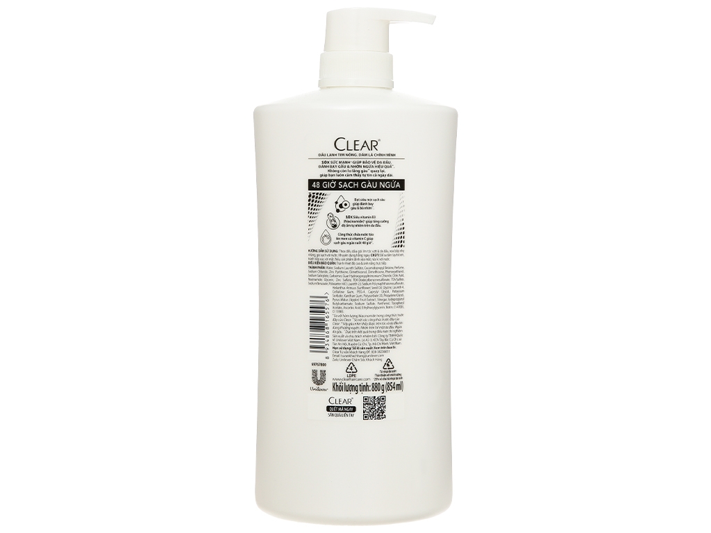 Dầu gội Clear 48 giờ sạch gàu ngứa 880g