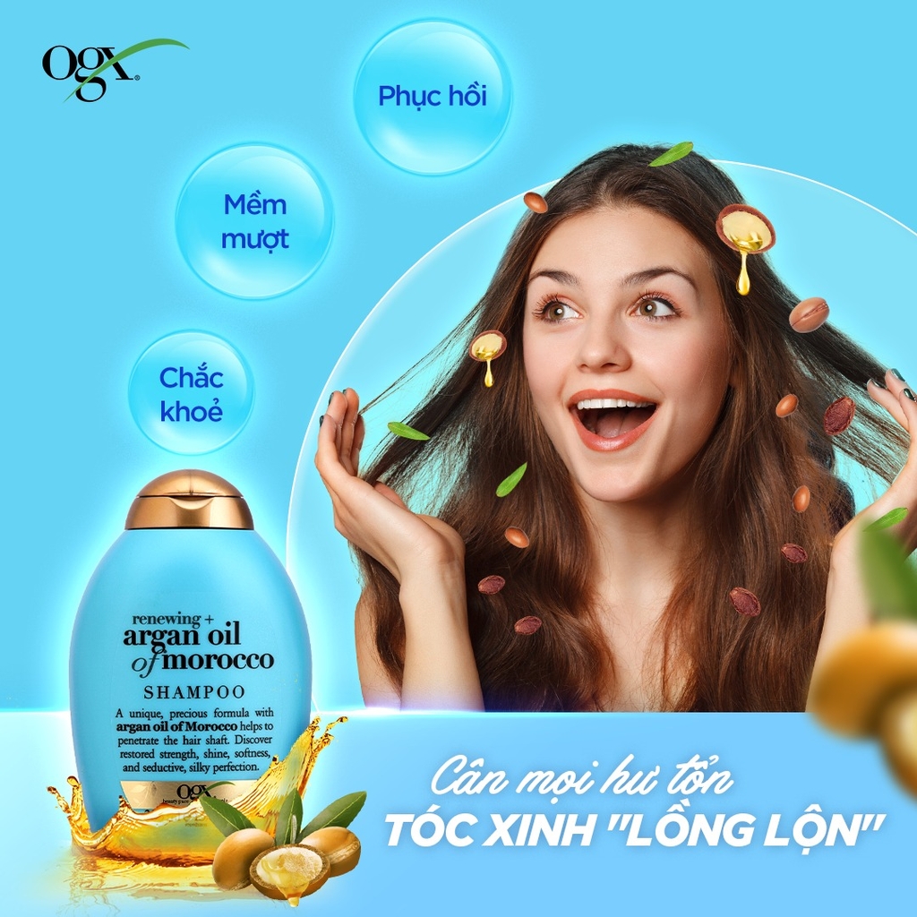 [HCM] Combo Dầu gội xả OGX Argan Oil 385ml x 2