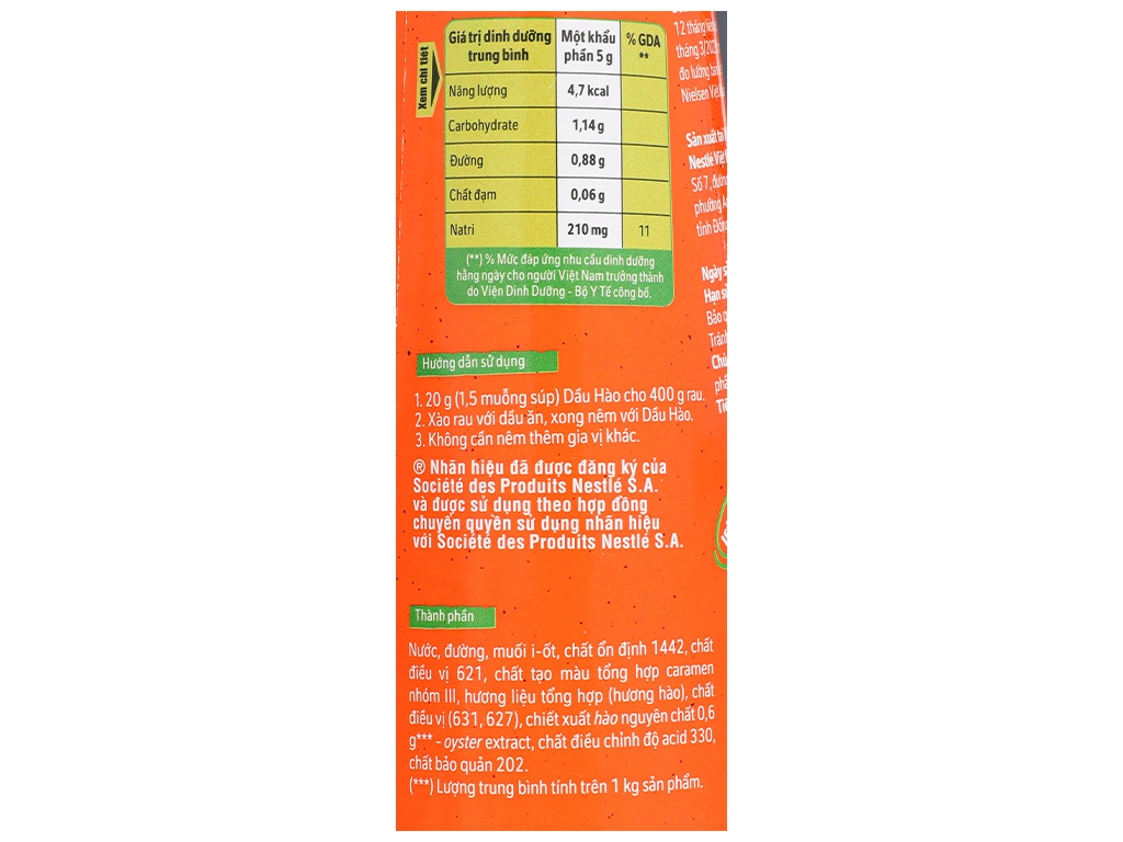 Dầu Hào Maggi Chai 530g từ hào tự nhiên Nhật Bản và Hàn Quốc