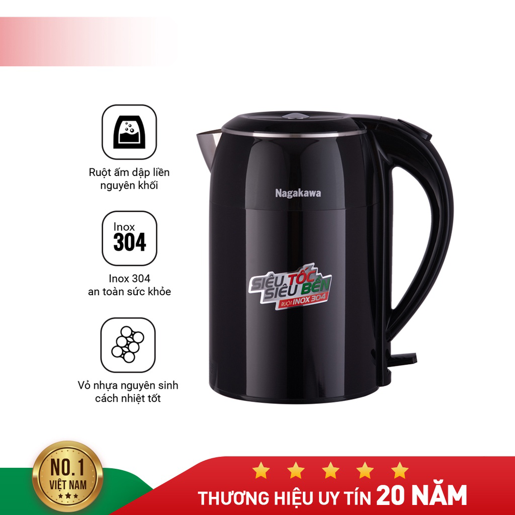 Ấm siêu tốc 1.8L Nagakawa NAG0315