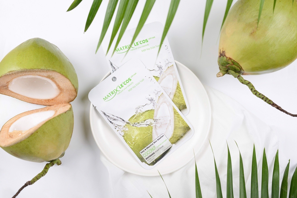 Mặt nạ Matrix Le'cos dừa tươi (Hộp 20 chiếc x 30g)