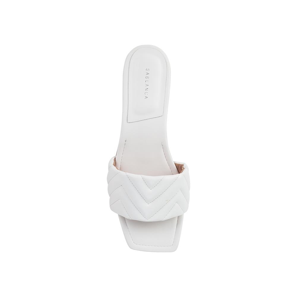 Dép xẹp quai ngang họa tiết lượn sóng Sablanca DX0057 - Trắng