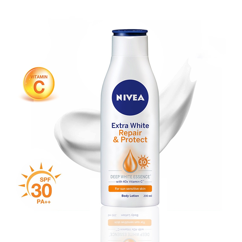 [HCM] Sữa dưỡng thể Nivea SPF30 dưỡng trắng phục hồi chống nắng 200ml