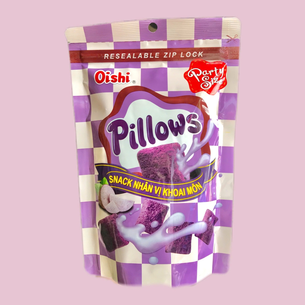 [THÙNG 20] Oishi Pillows Snack Nhân Vị Khoai Môn Gói 80g