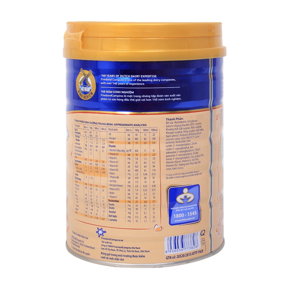 Sữa bột Friso Gold số 3 cho bé từ 1 - 3 tuổi - 850g