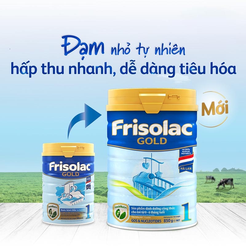Sữa bột Frisolac Gold số 1 cho bé từ 0 - 6 tháng - 850g