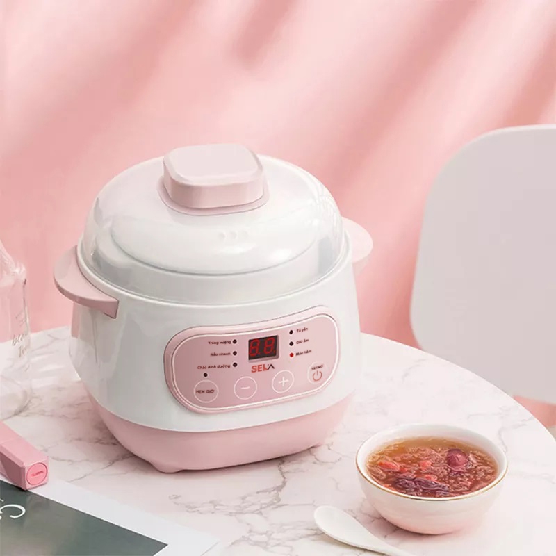 Nồi nấu cháo chậm 1L chất liệu gốm sứ và nhựa ABS GT68