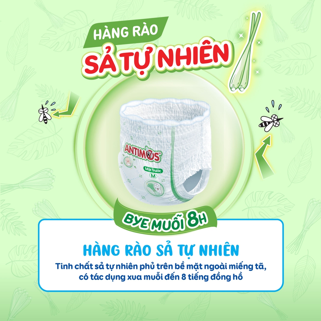 [COMBO 3] Bobby Tã bỉm Quần Antimos Xua Muỗi M52/L50/XL48/XXL46 miếng cho bé