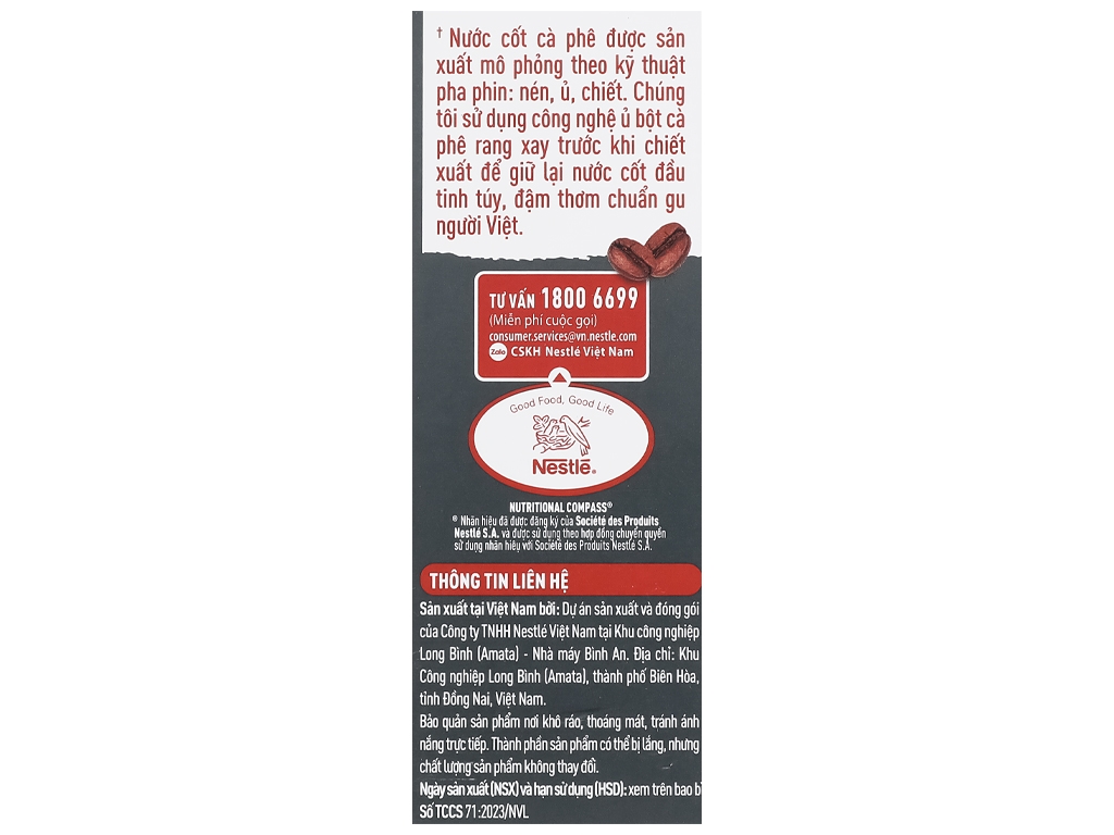 NESCAFE Nước cốt cà phê đen 5*75ml (Hộp 375ml)