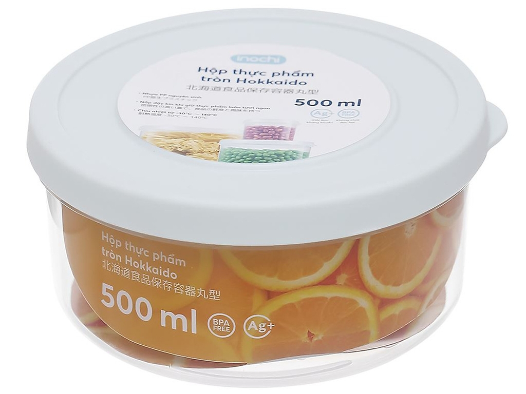 Hộp thực phẩm tròn Hokkaido 500ml