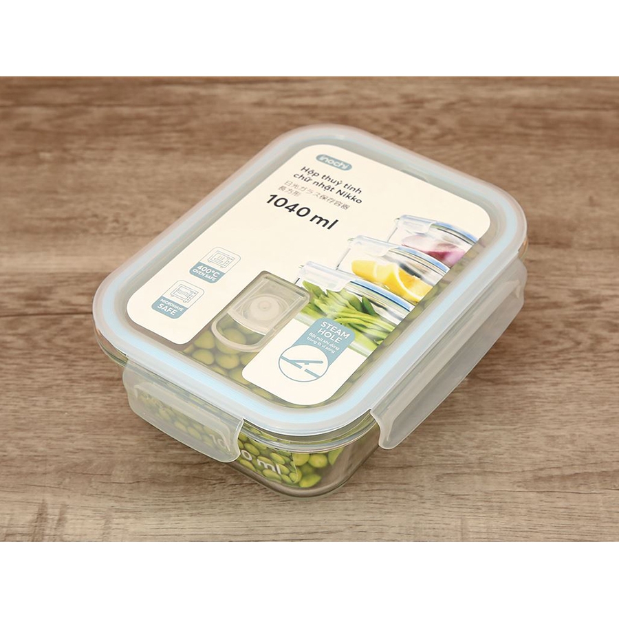 Hộp thủy tinh chữ nhật Nikko - 1040ml