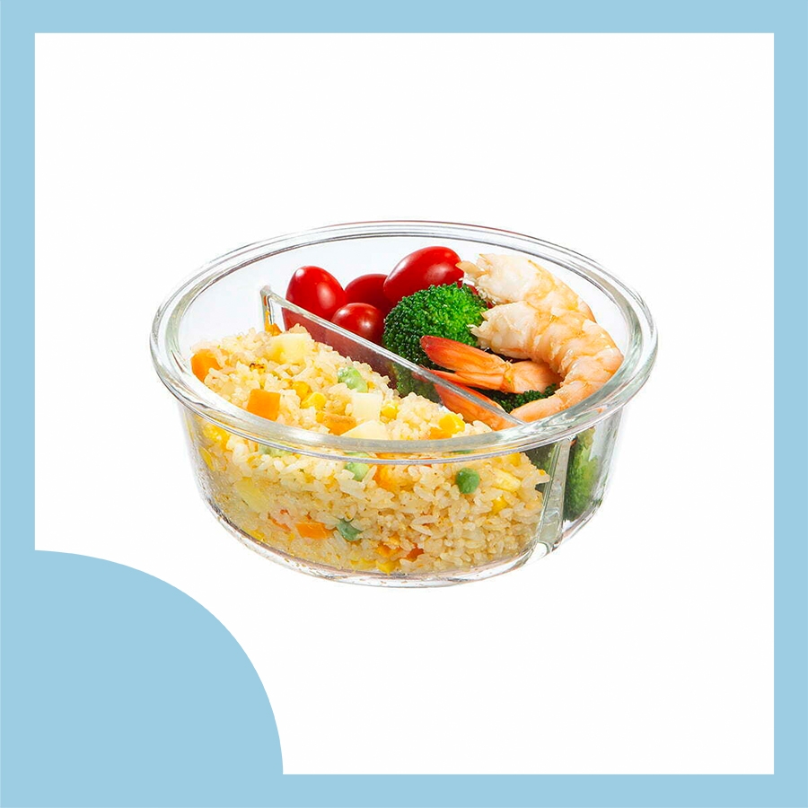 Hộp thuỷ tinh tròn Nikko 950ml (2 ngăn)