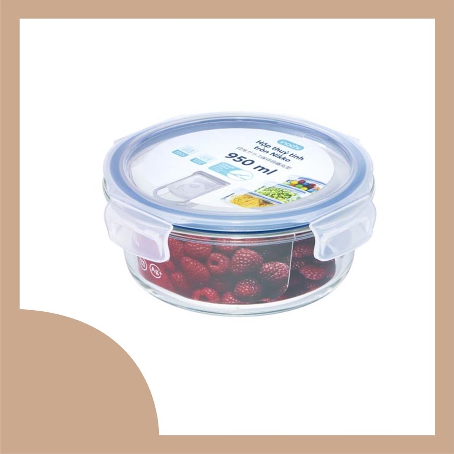 Hộp thuỷ tinh tròn Nikko 950ml