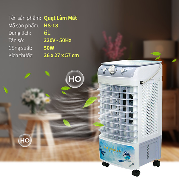 Quạt hơi nước Tsuki TS-HS18 - Công suất 50W - Dung tích 6L