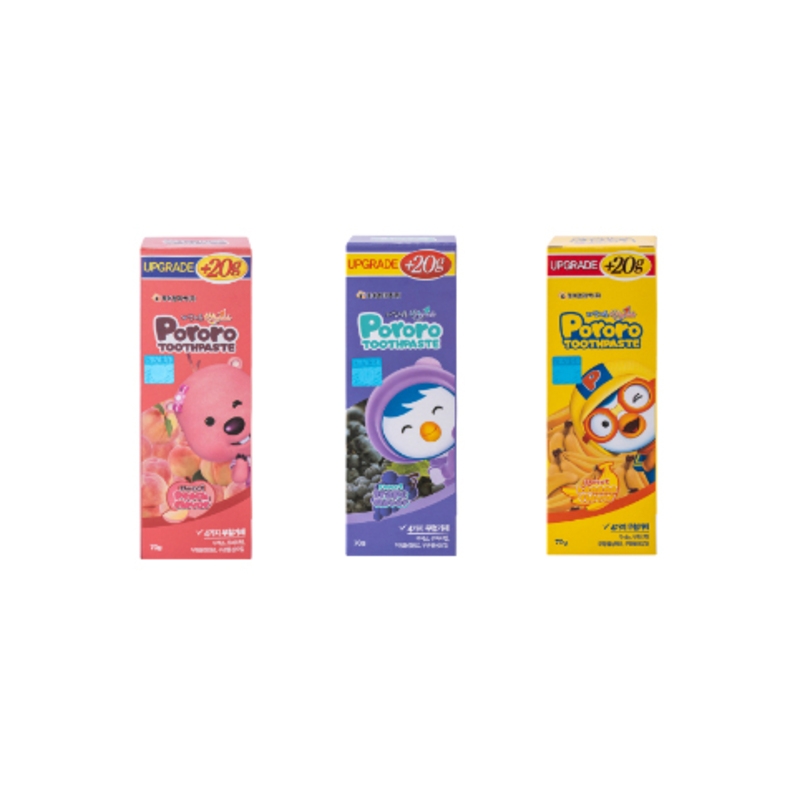 Kem đánh răng Pororo cho bé vị chuối/ đào/ nho 70g