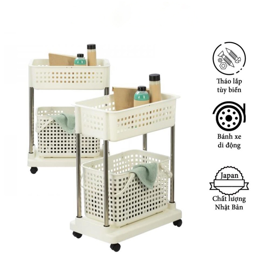 Kệ giặt di động Nachi 555 x 340 x 725mm - Trắng ngọc