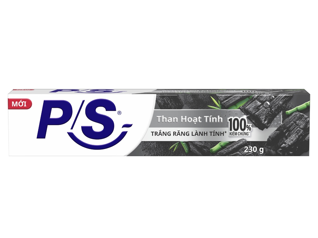 Kem đánh răng P/S trắng răng than hoạt tính 230g