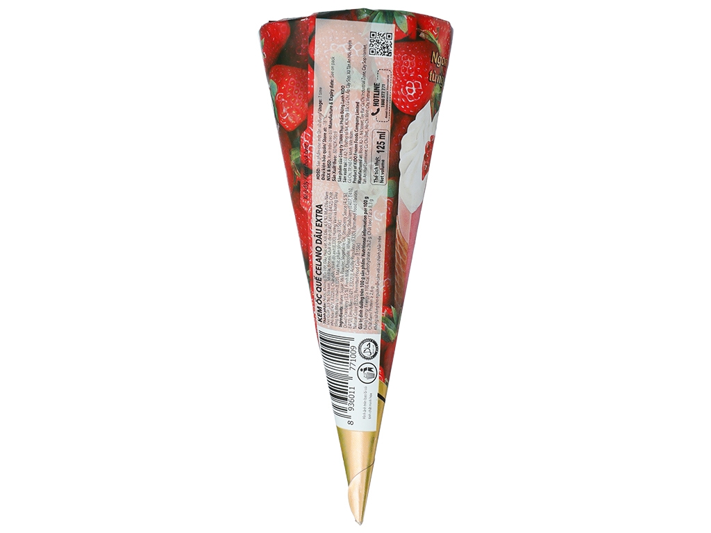 Kem ốc quế dâu Celano Extra cây 125ml (73g)