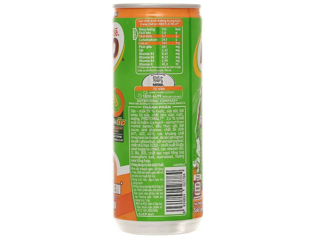 Sữa lúa mạch Milo Teen lon 240ml