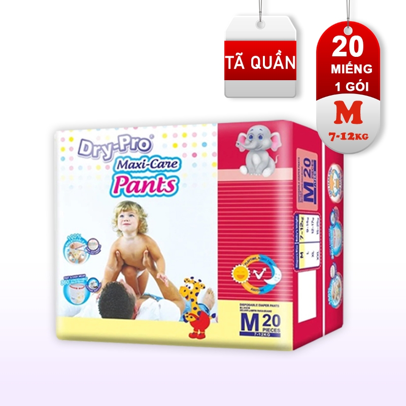 [Tặng 1 bộ muỗng Pur 3 cái] Tã quần Drypro M20