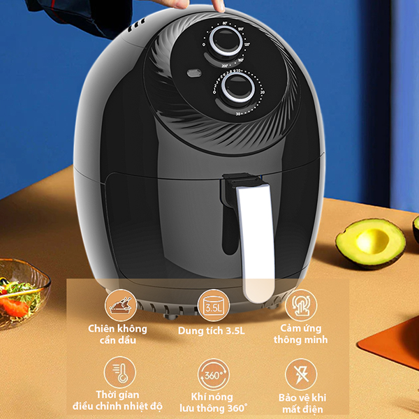 Nồi chiên không dầu Viet Star VS-666 - 3.5L - Đen