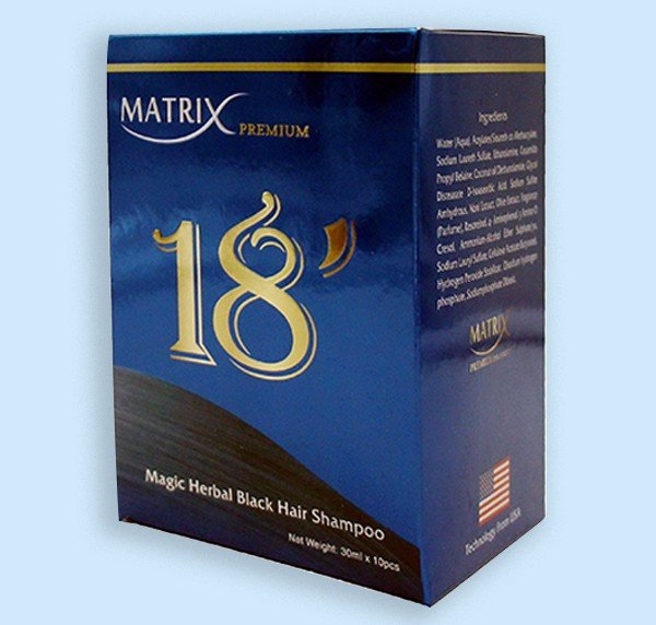 Dầu gội Matrix Premium 18' gội là đen (Hộp 10 gói x 30ml)