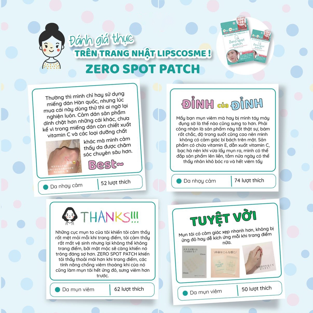 Miếng dán mụn Nhật Bản ZERO SPOT PATCH 54 miếng