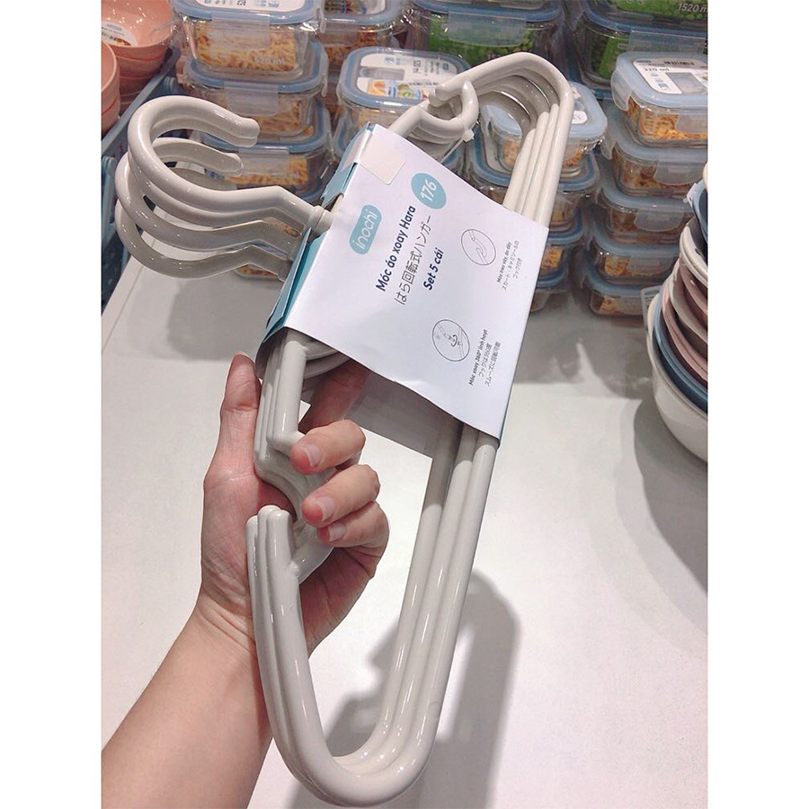 Móc áo xoay Hara 176 (Lốc 5 cái) - Trắng