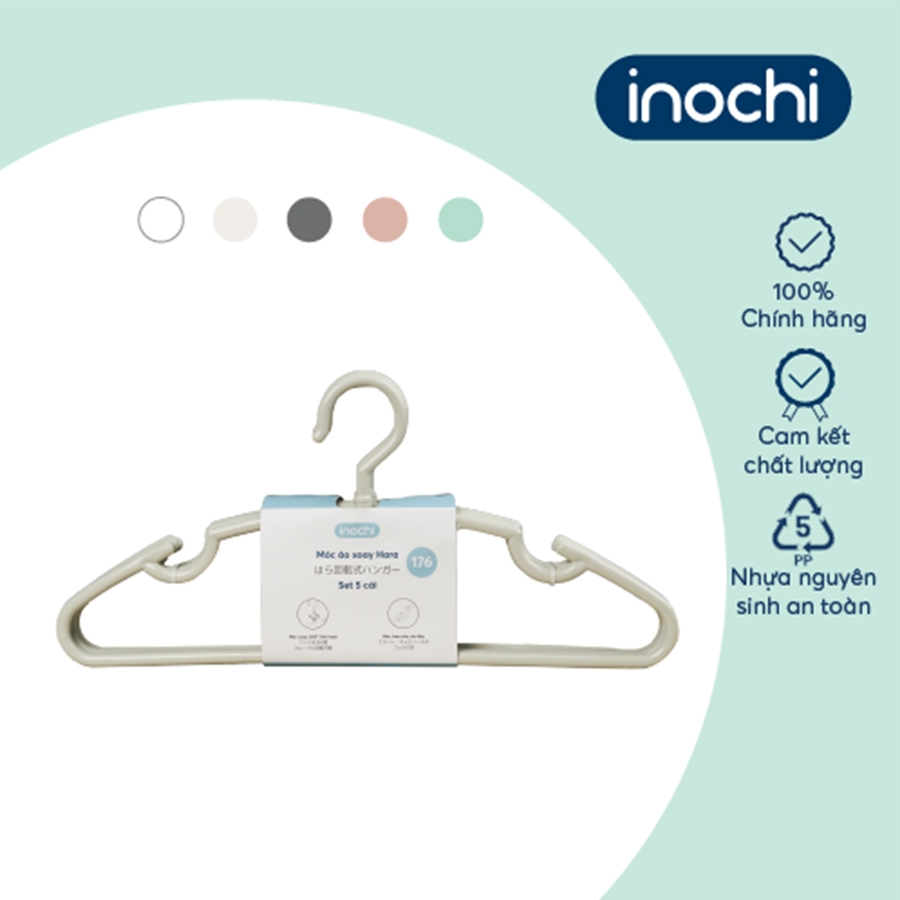 Móc áo xoay Hara 176 (Lốc 5 cái) - Trắng