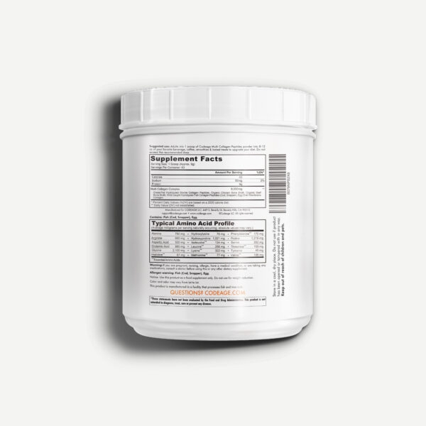 Multi Collagen Protein Powder Codeage - Unflavored 63 Serving Canister - 567g