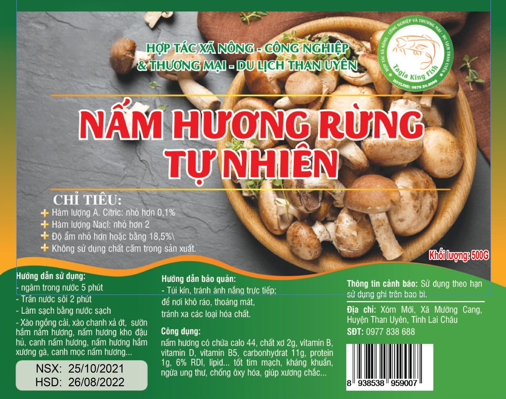 [HN] Nấm hương rừng AA - Túi 500g