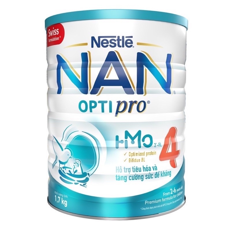 Sữa bột Nestle Nan số 4 cho bé từ 2 - 6 tuổi - 1700g