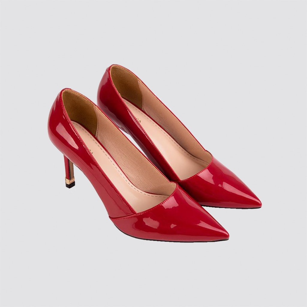 Giày cao gót mũi nhọn da bóng Sablanca BN0137 - Đỏ