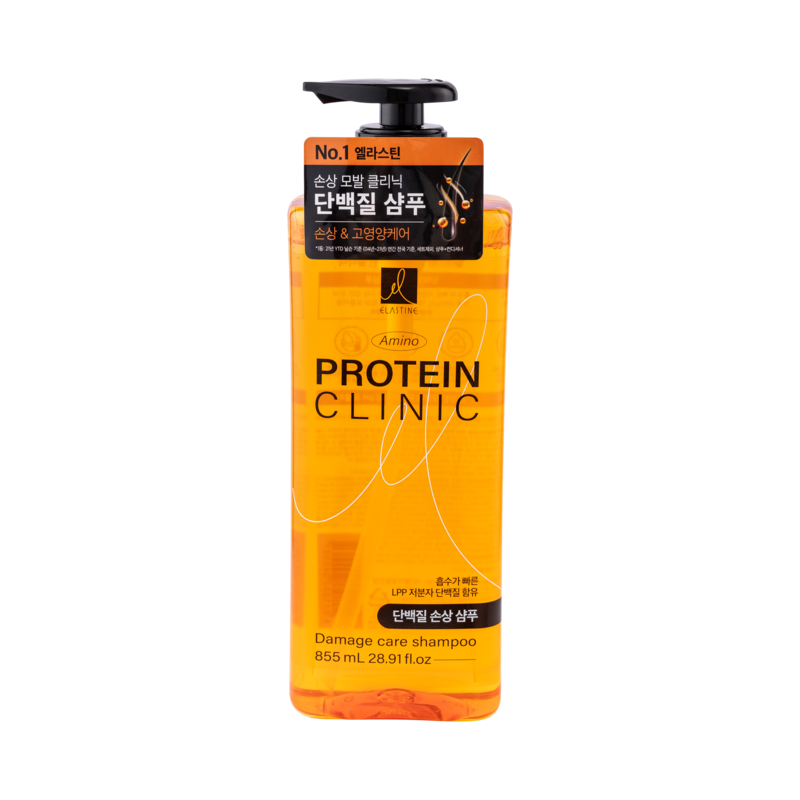 Dầu Gội Chăm Sóc Tóc Hư Tổn Elastine Amino Protein Clinic Damage Care Shampoo 855ml