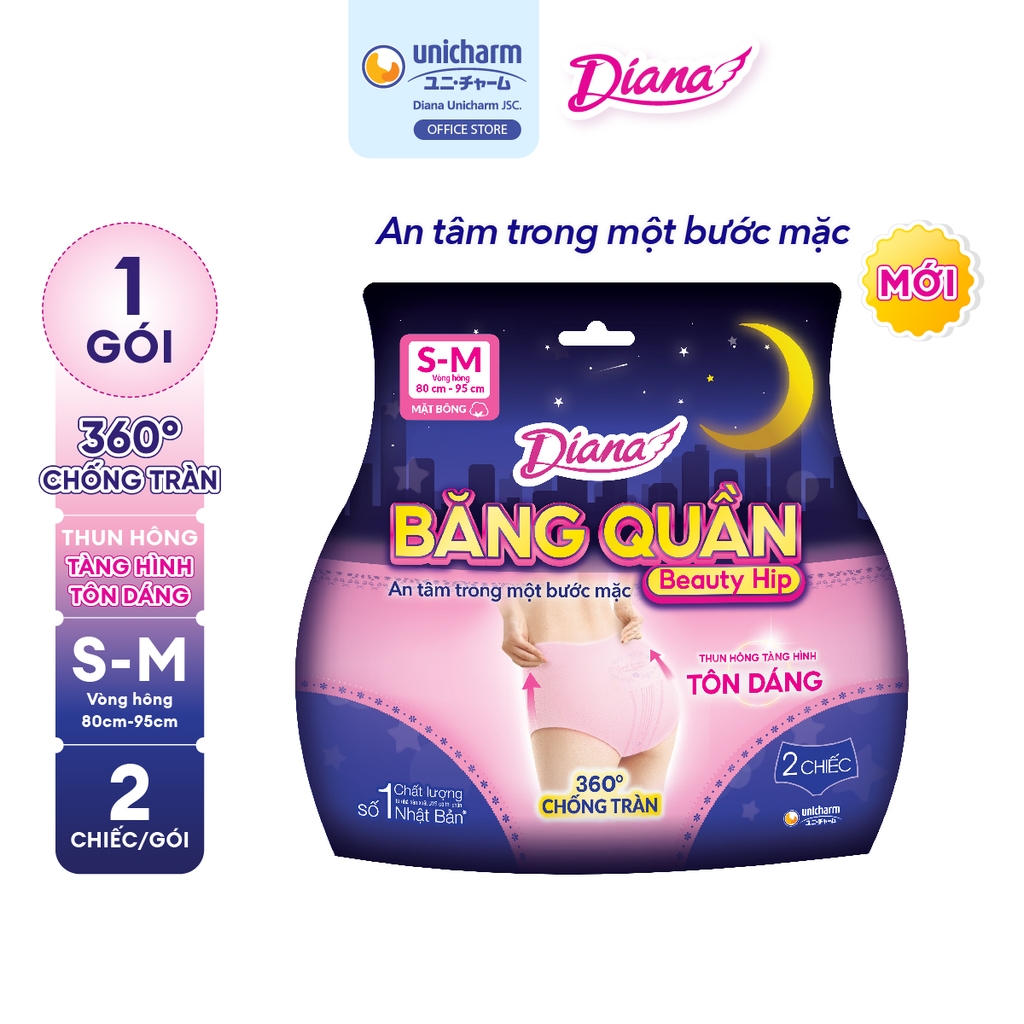 Diana Băng Quần Beauty Hip size S-M/M-L/L-XL 2 miếng/gói