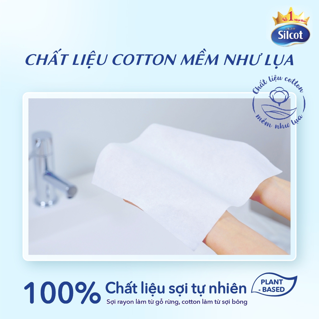 [COMBO 3-TẶNG DDVSPN COOL 150ML] Khăn khô lau mặt Silcot 40 miếng