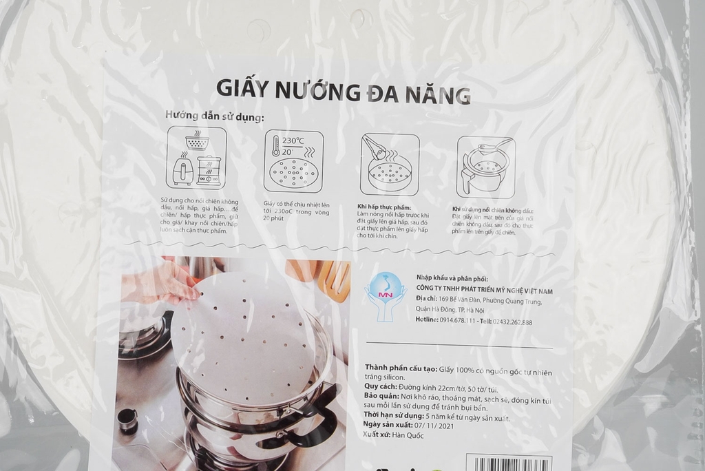 Giấy nướng đa năng 22cm - Túi 50 tờ