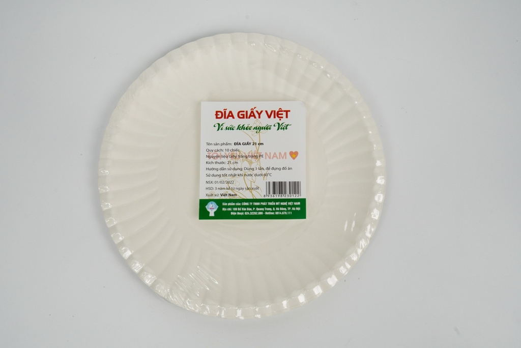 Đĩa giấy Việt 21cm - Lốc 10 chiếc