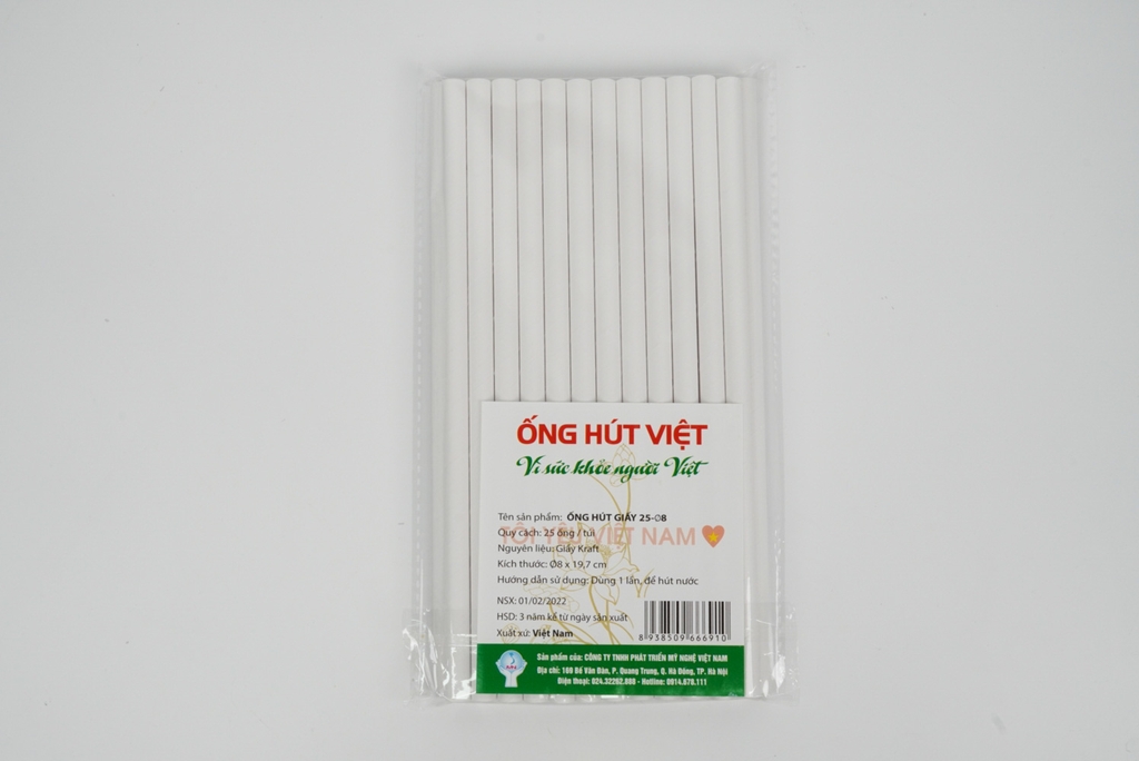 Ống hút giấy Mỹ Nghệ - 25P8 - Gói 25 ống hút