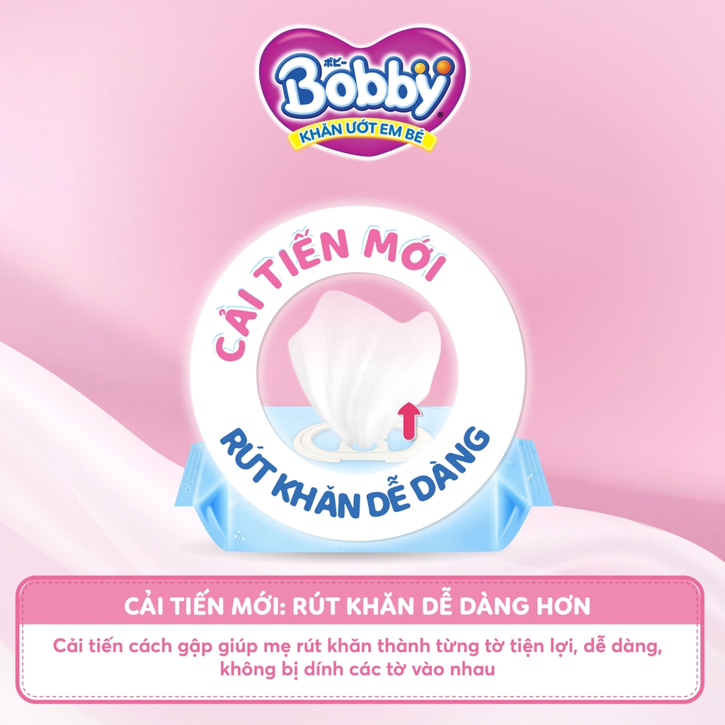 Khăn ướt Bobby Care không hương - gói 100 tờ