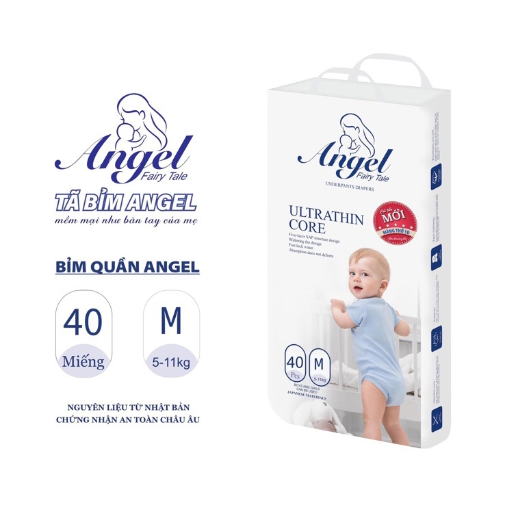 Bỉm quần siêu thấm, siêu mỏng Angel Ultrathin Core M40