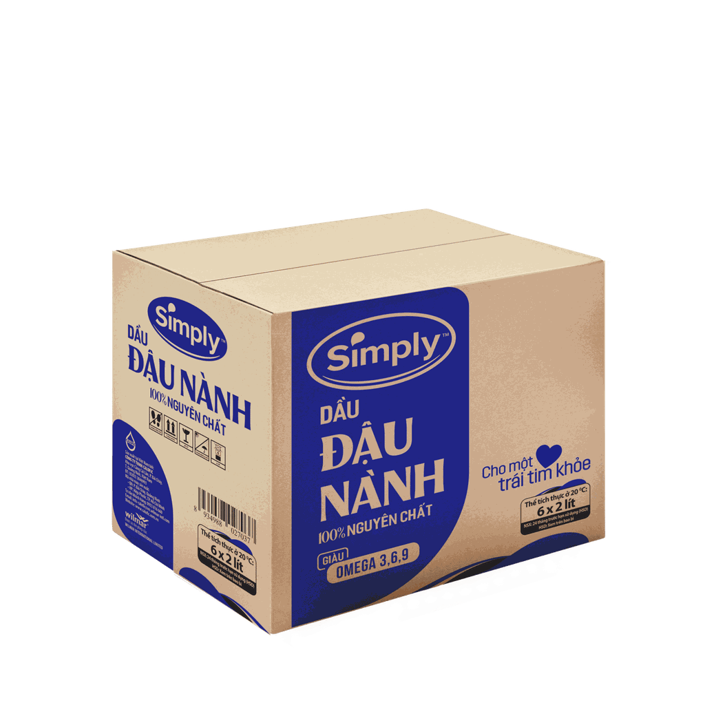 [THÙNG 6 CHAI] Dầu đậu nành Simply 100% nguyên chất 2L