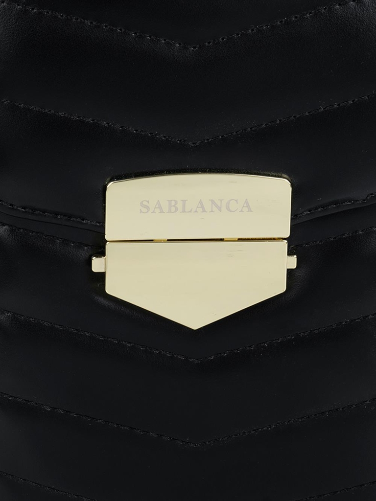 Túi đeo chéo nhỏ chần bông nắp gập Sablanca SD0115 - Đen