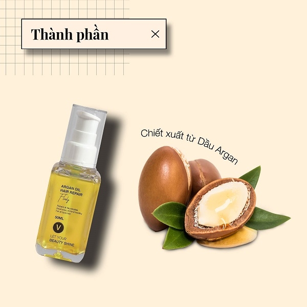 [HCM] Serum dưỡng tóc Vyvy Hair Care Argan Oil Hair Repair 50ml